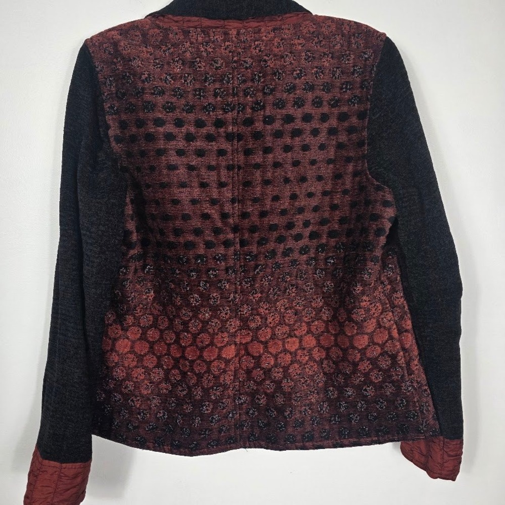 YAK MAGIK Womens M Jacket Cardigan Burnout Velvet Boho Artwear Made in Nepal - Picture 3 of 7